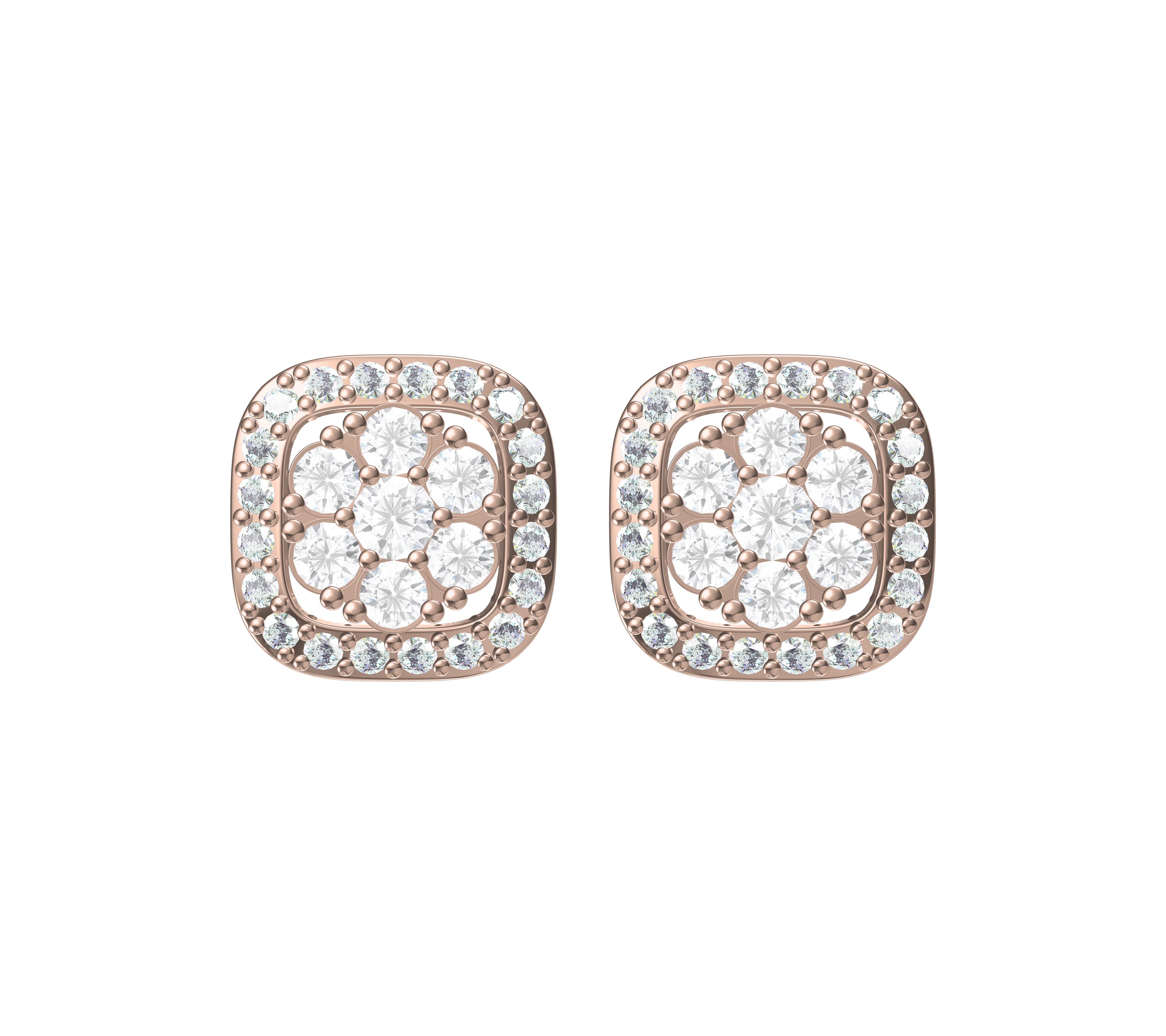 Halo Diamond Stud Earrings