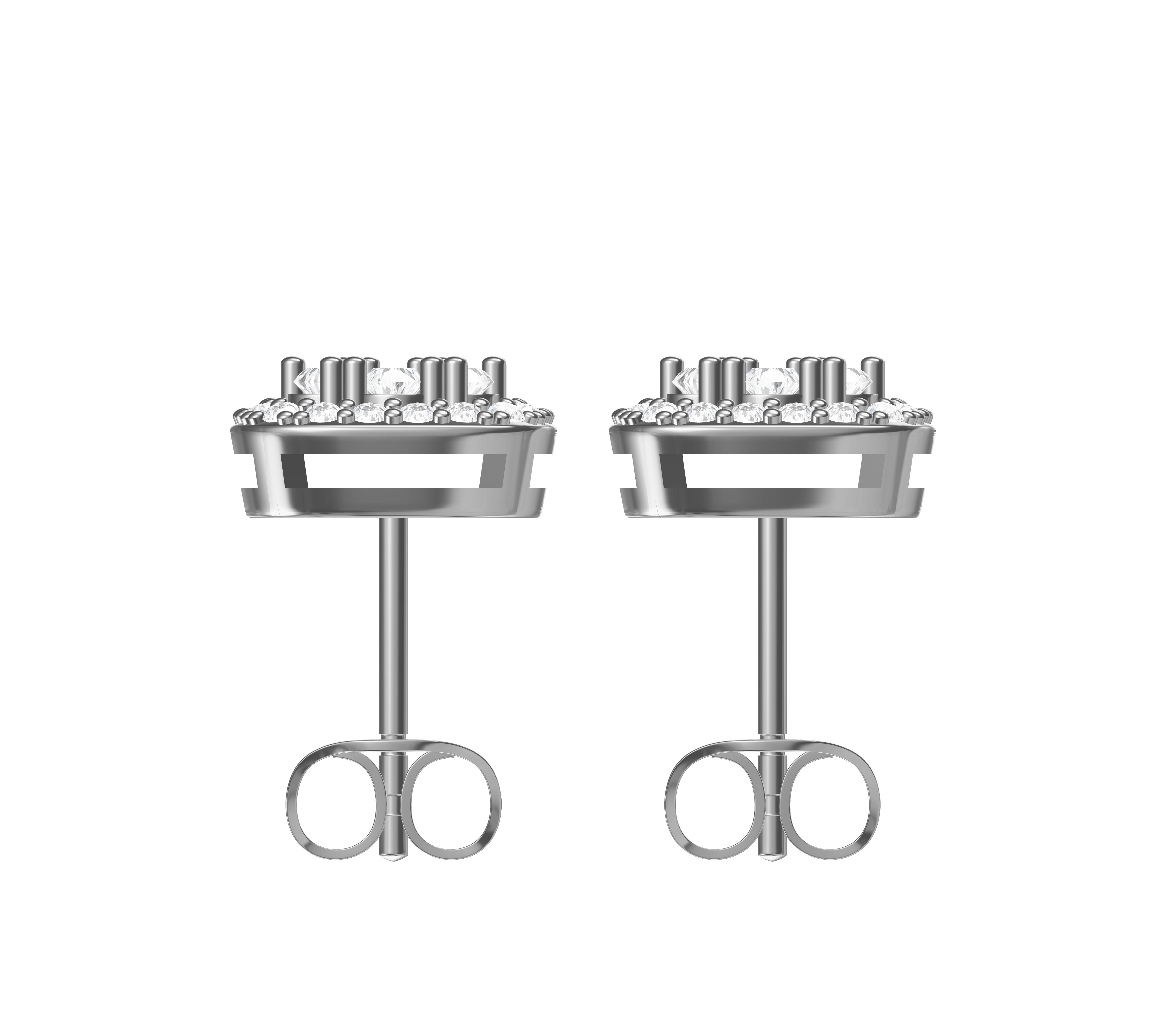 Halo Diamond Stud Earrings