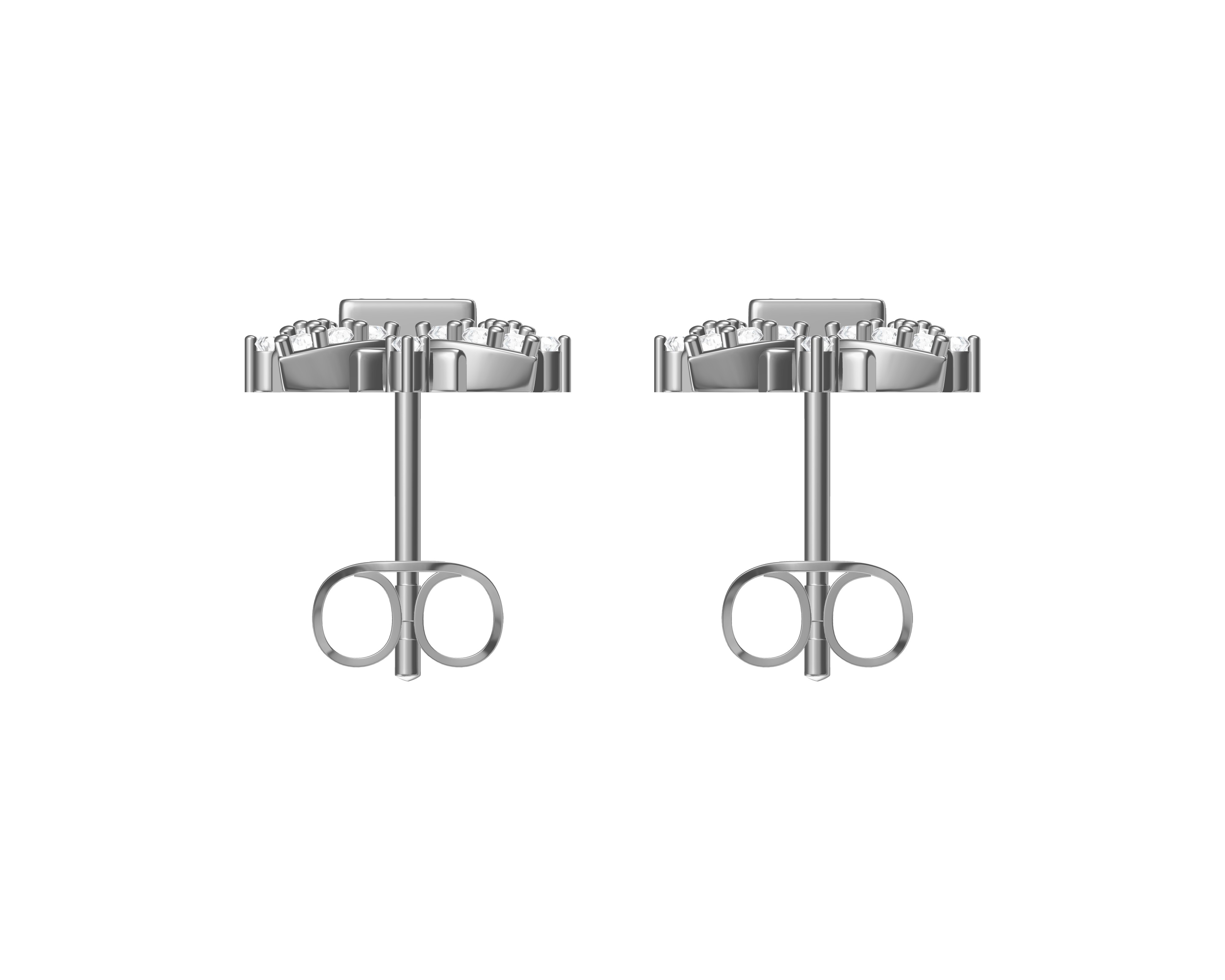 Diamond-Filled Stud Earrings