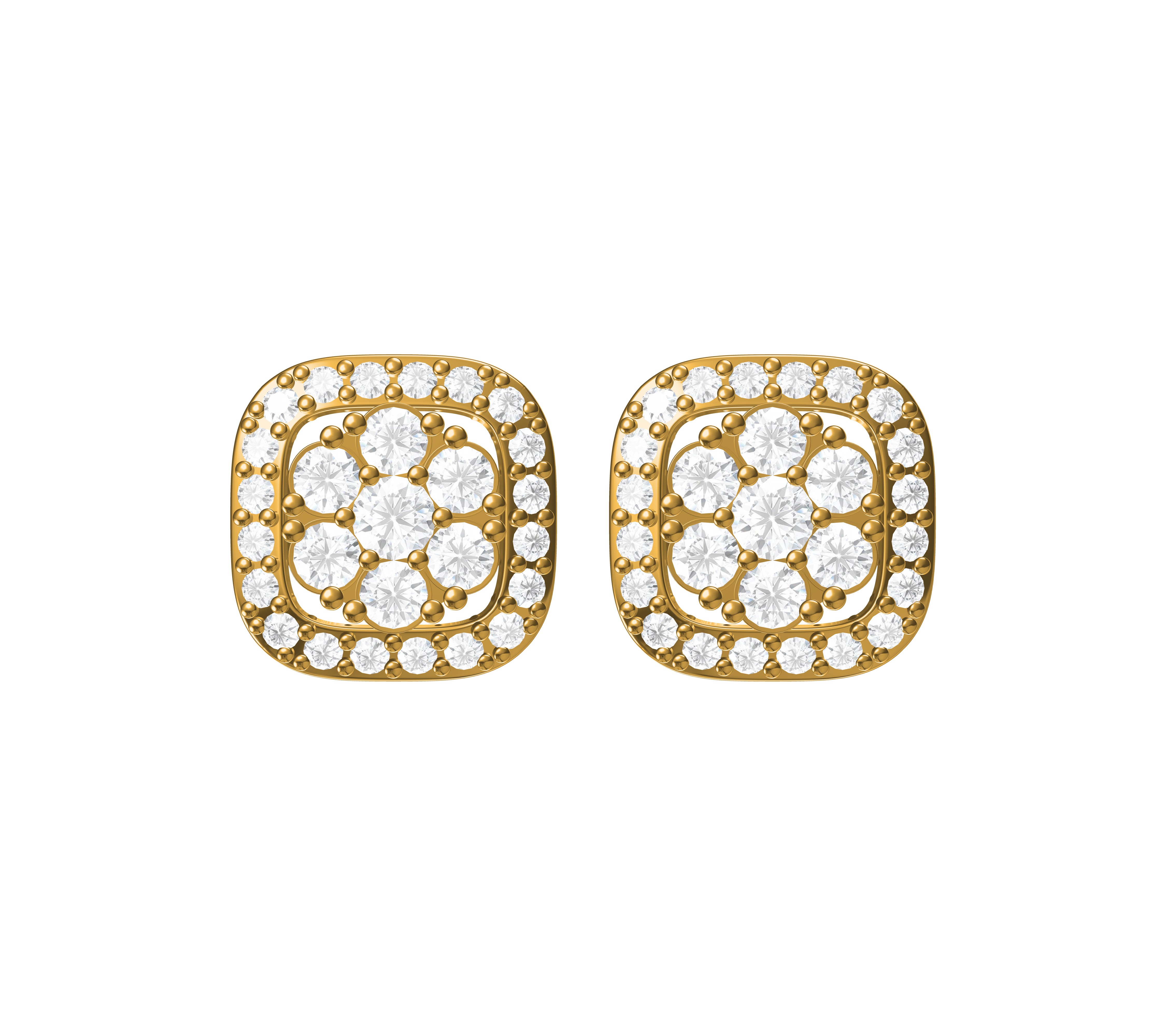 Halo Diamond Stud Earrings