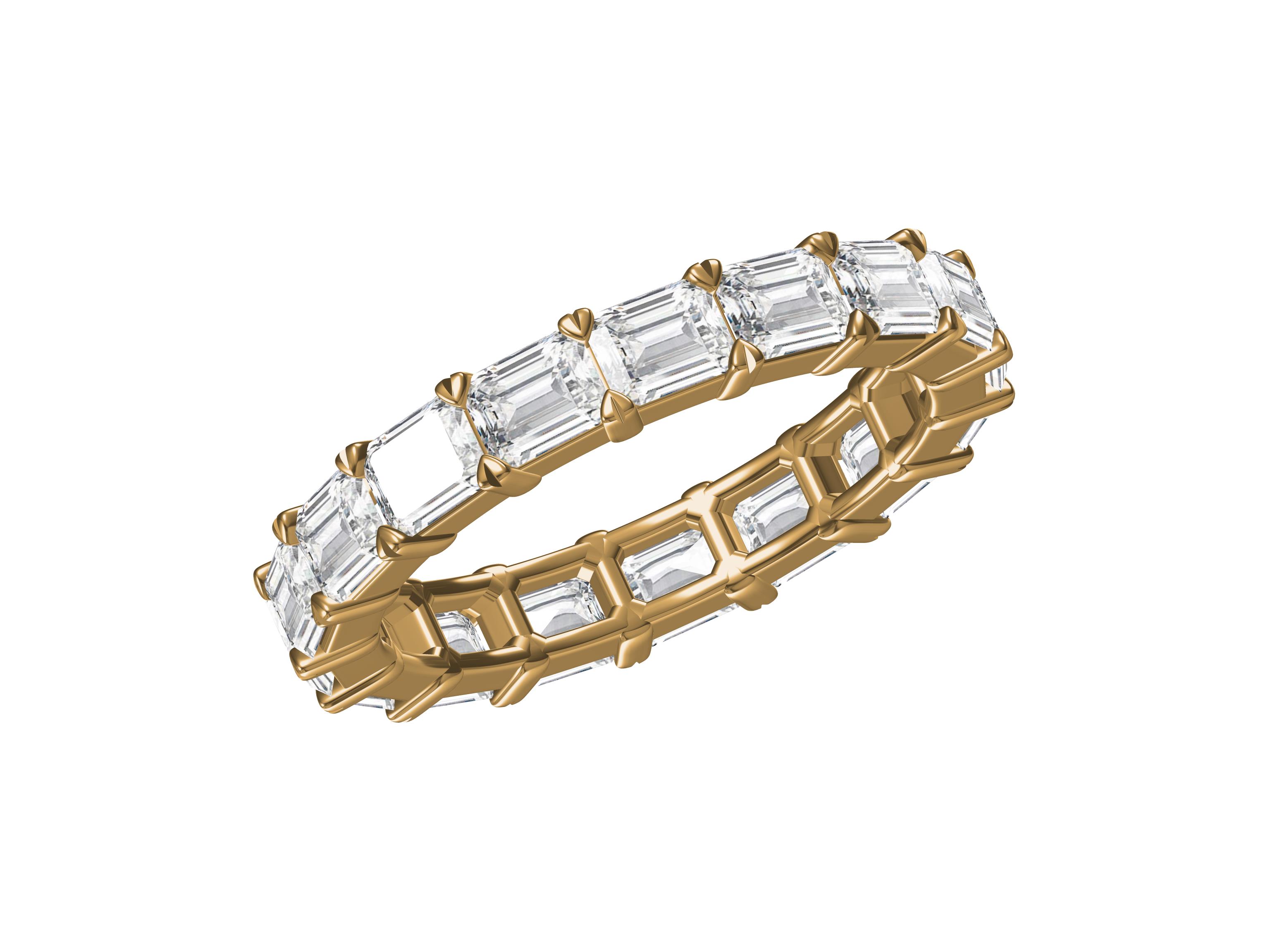 Emerald Diamond Band Ring