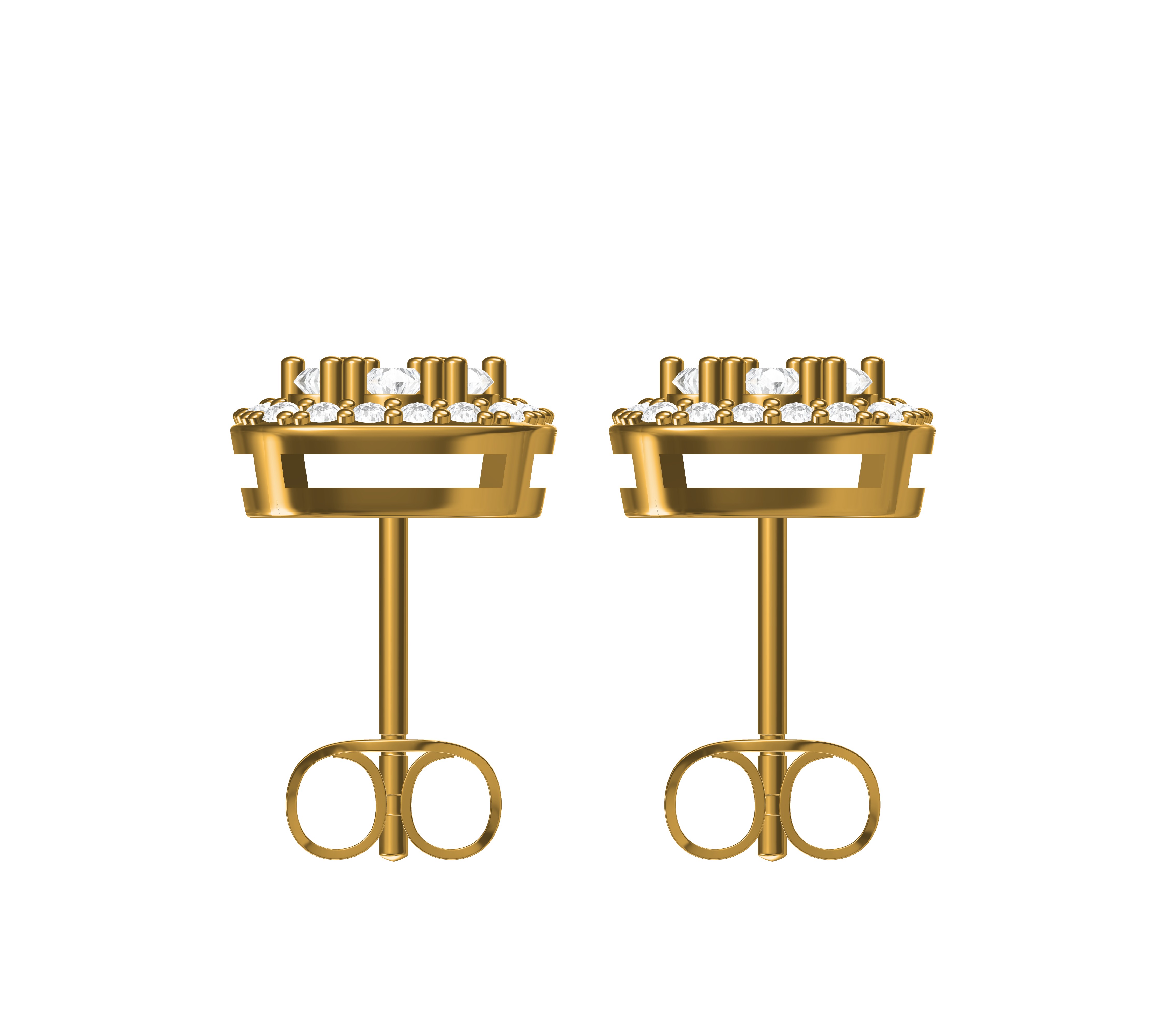 Halo Diamond Stud Earrings