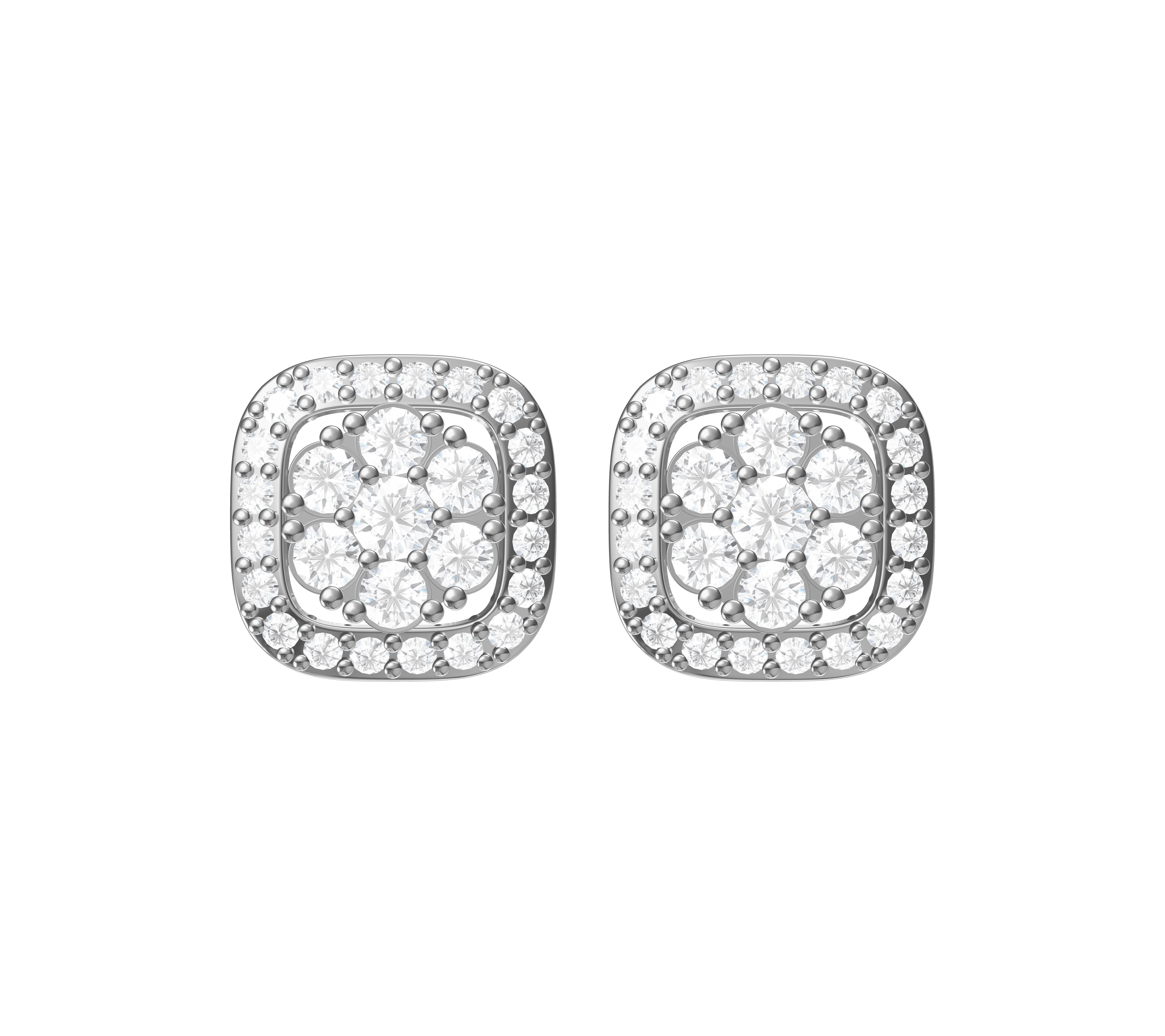 Halo Diamond Stud Earrings