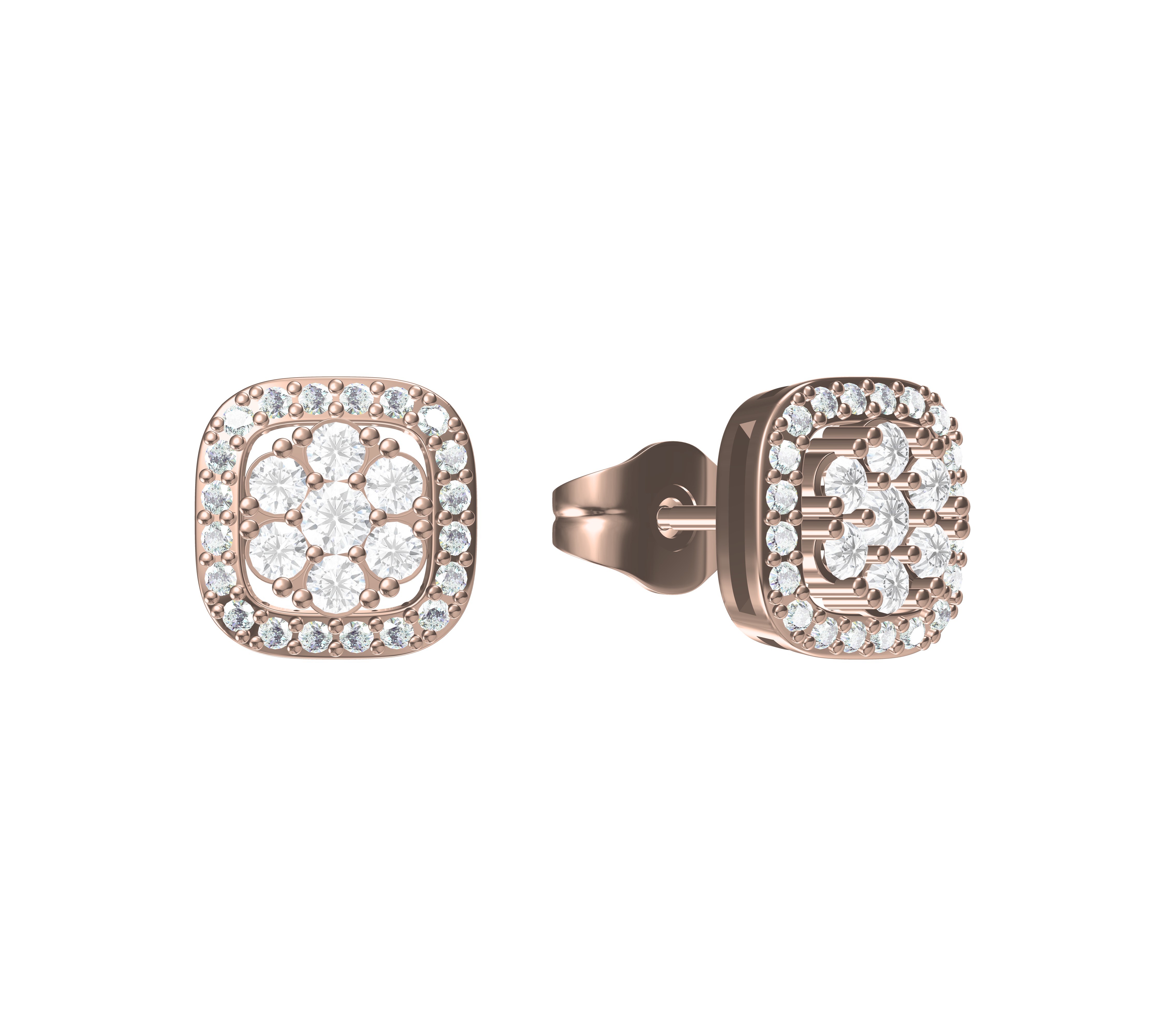 Halo Diamond Stud Earrings