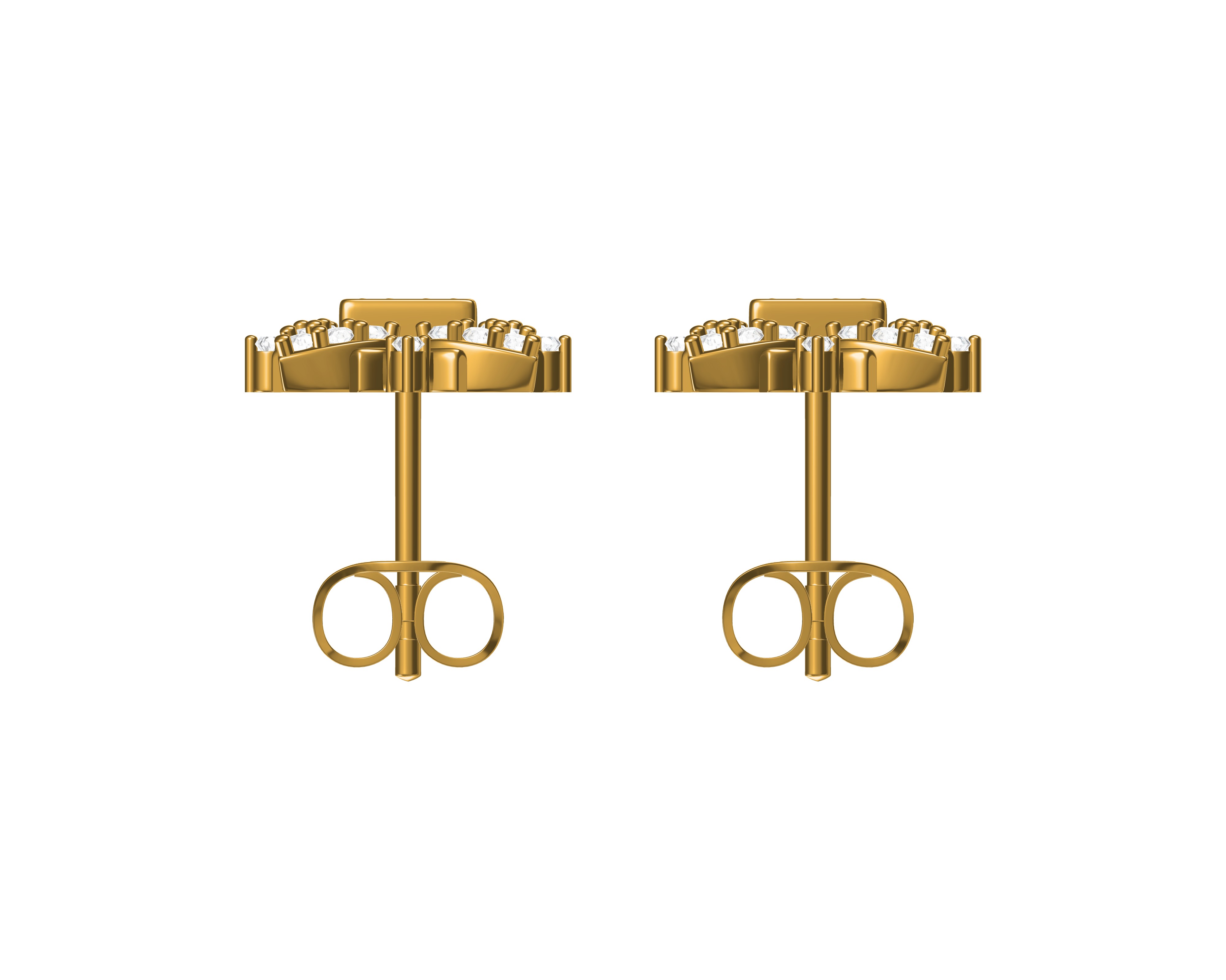 Diamond-Filled Stud Earrings