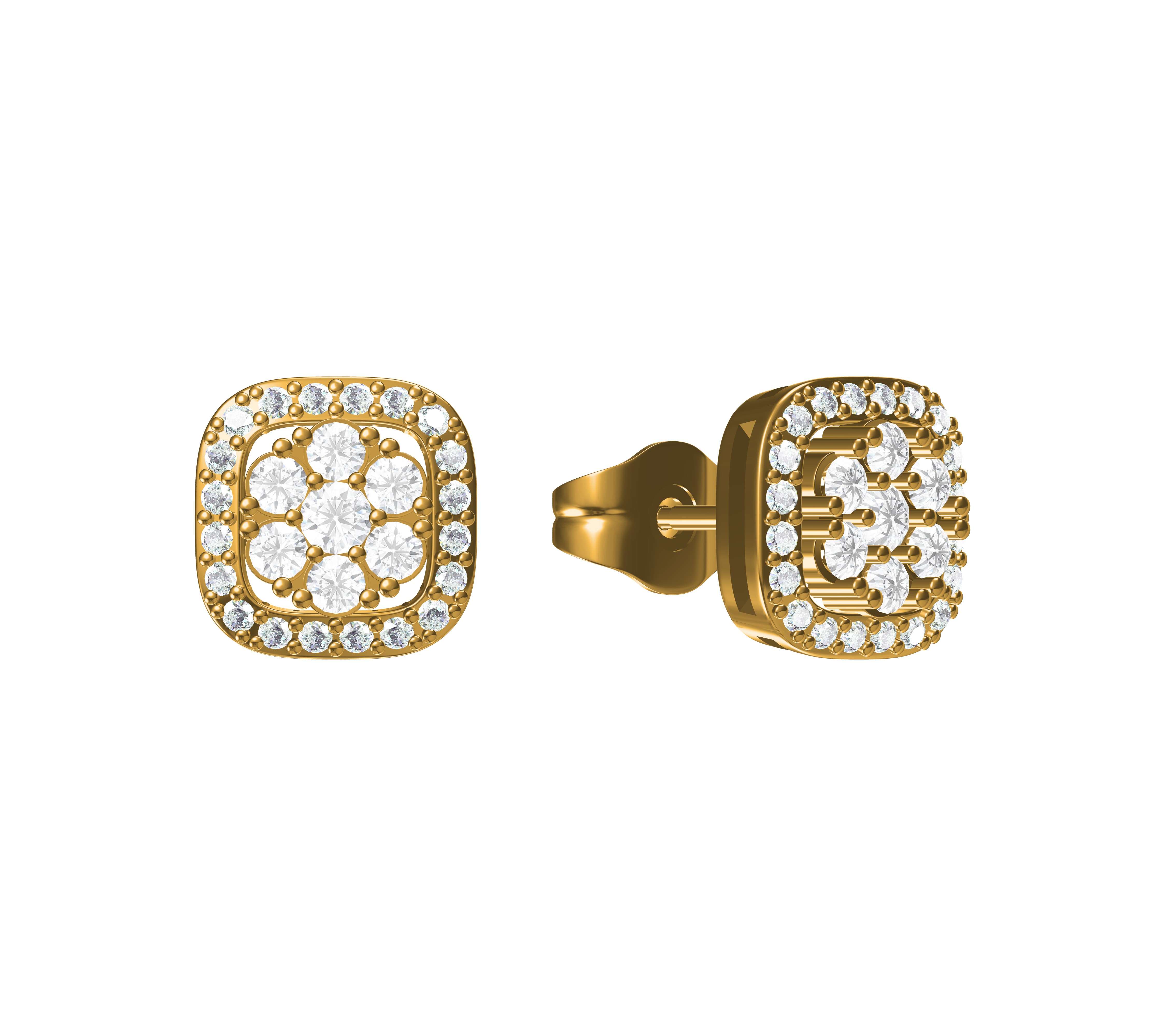 Halo Diamond Stud Earrings