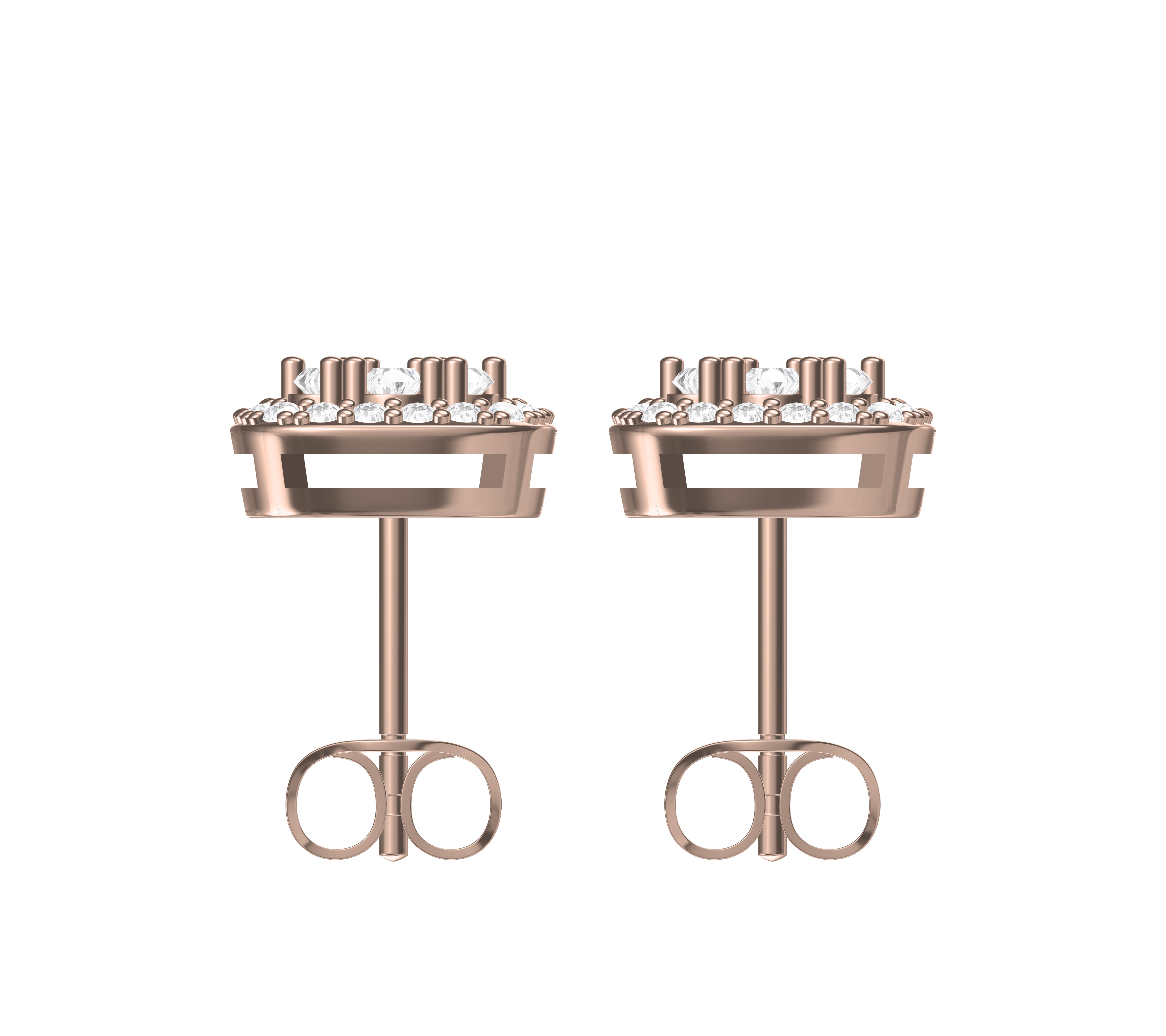 Halo Diamond Stud Earrings