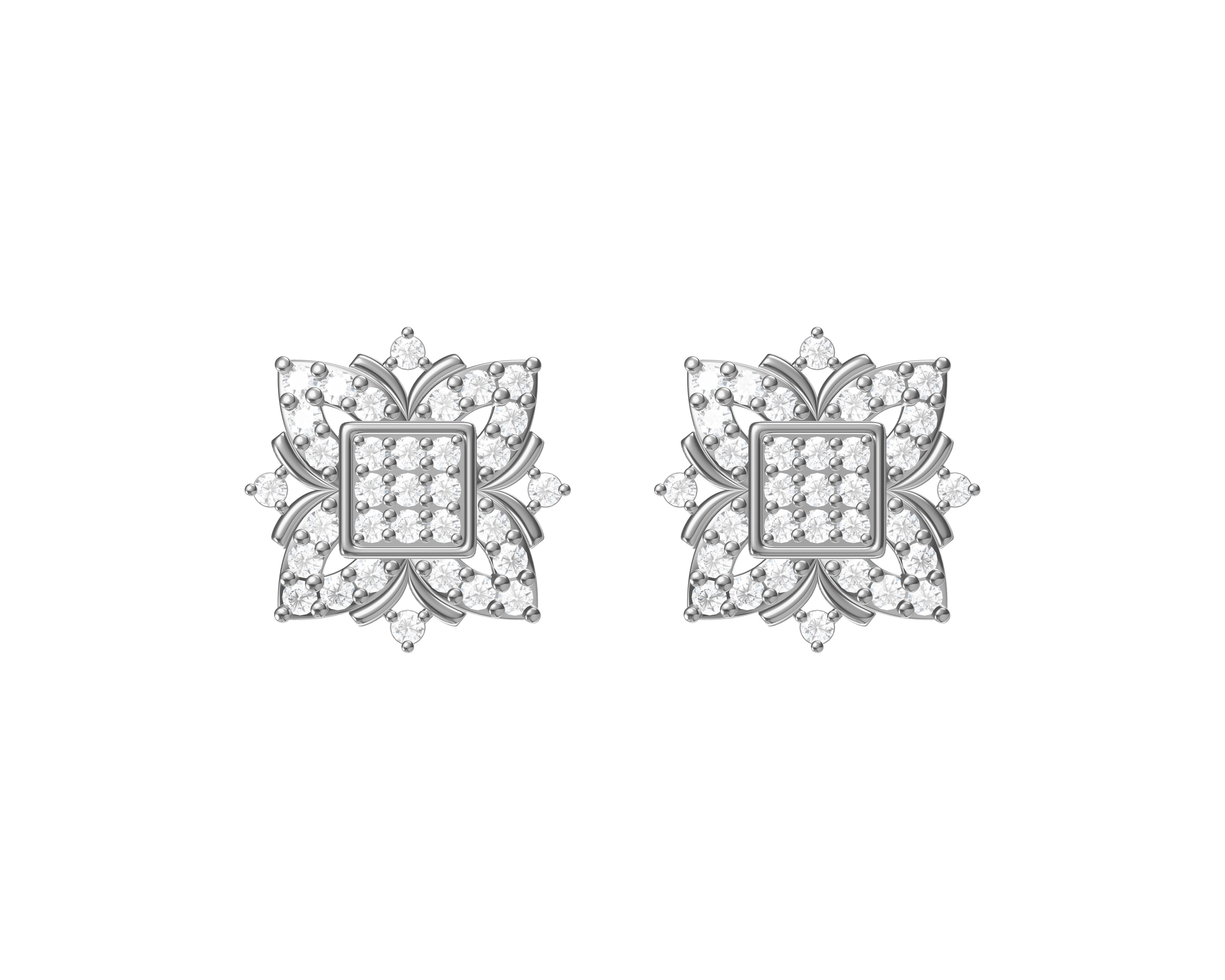 Diamond-Filled Stud Earrings