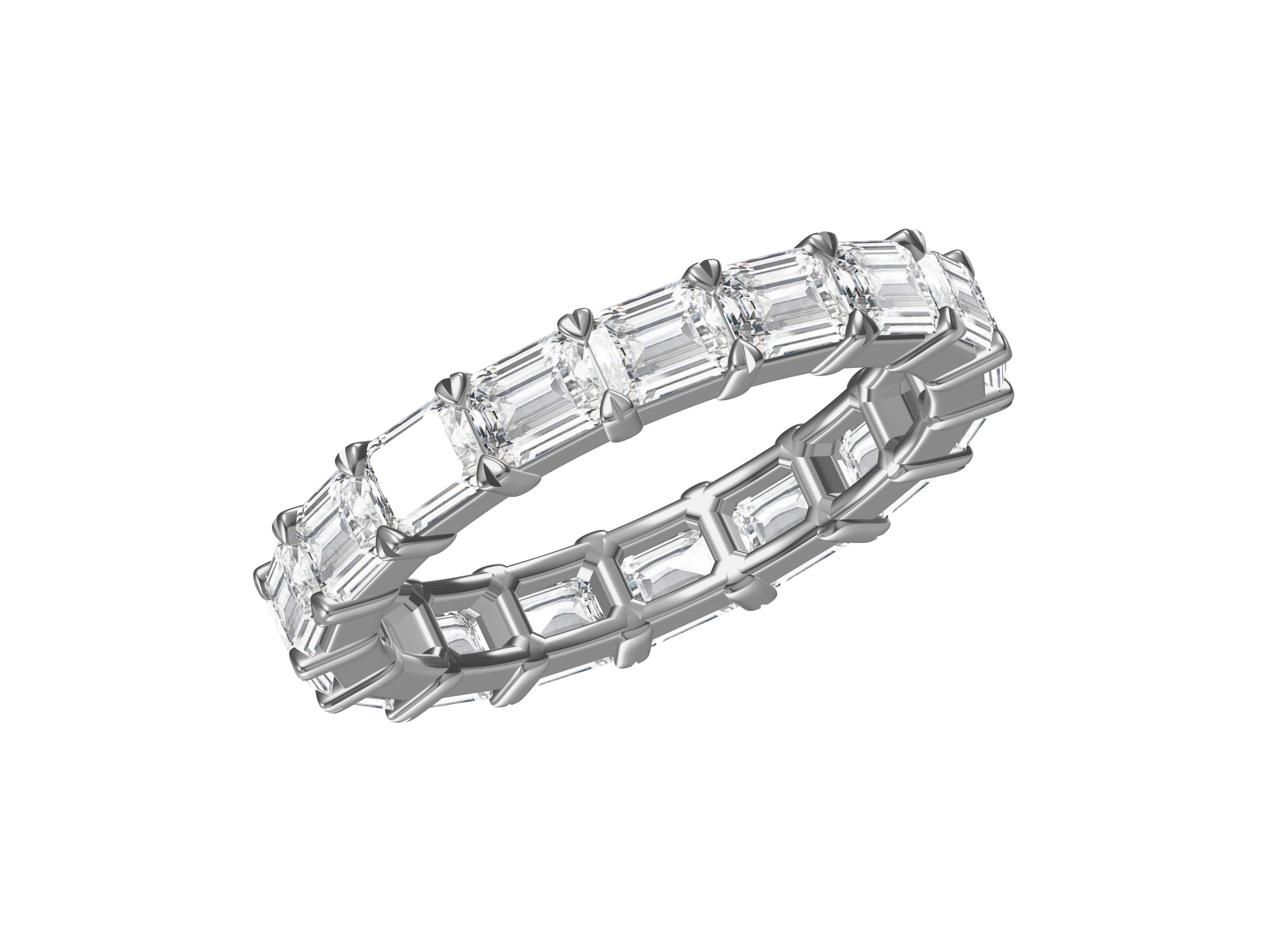 Emerald Diamond Band Ring
